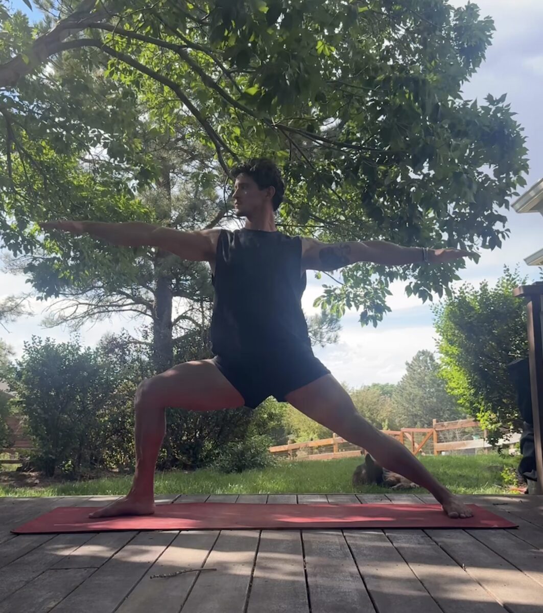 Dillon on the yoga mat